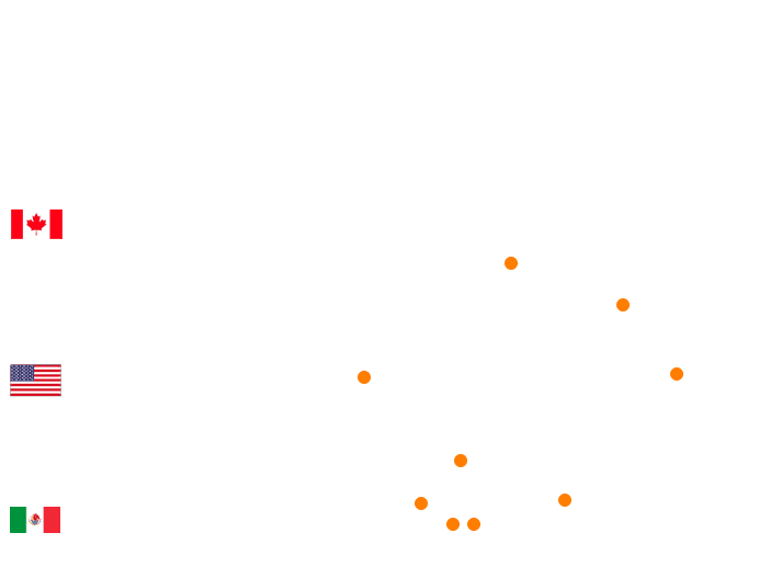 Mapa de cobertura Norteamérica